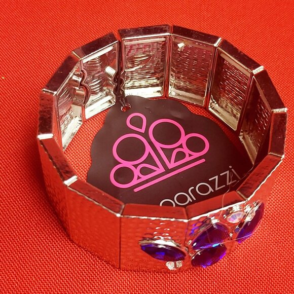 Paparazzi Flickering Fortune Blue Bangle Bracelet - Picture 4 of 10